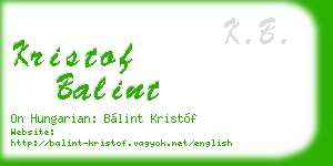 kristof balint business card