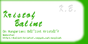 kristof balint business card